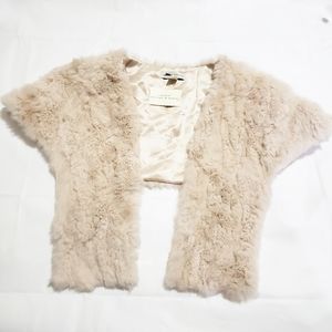 Lord & Taylor Natural Rabbit Fur shrug/Wrape/stole
